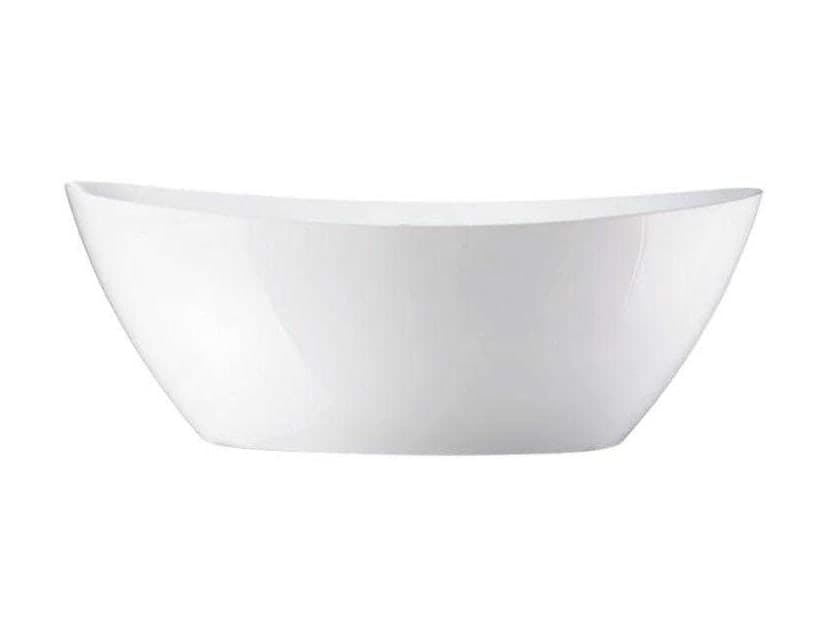 Long double slipper freestanding tub in white acrylic