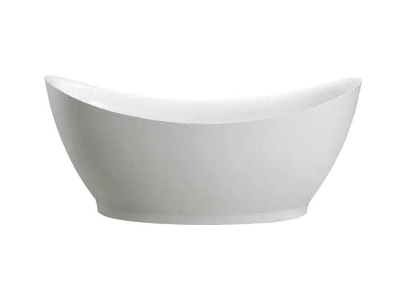 Double-ended slipper freestanding tub in white acrylic