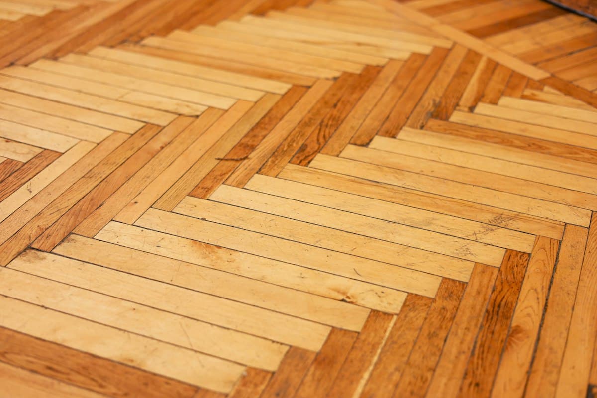 Herringbone timber flooring